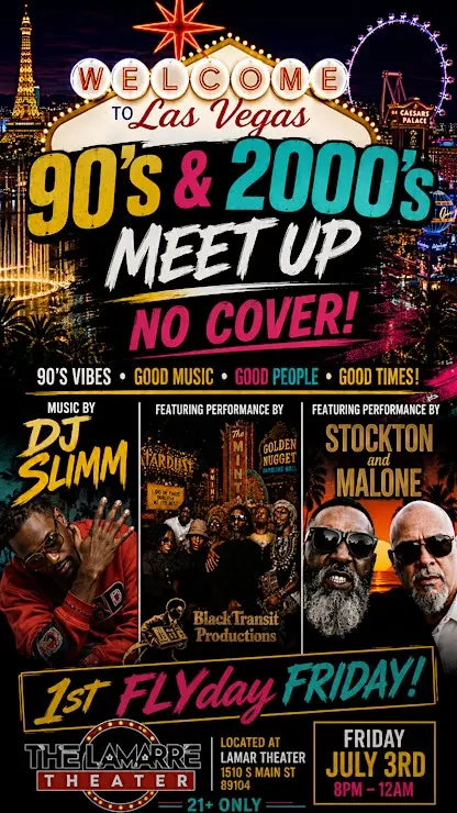 1st FLYday Friday — 90's & 2000's Meet Up, Friday July 3rd, 8PM–12AM at The Lamarre Theater, Las Vegas